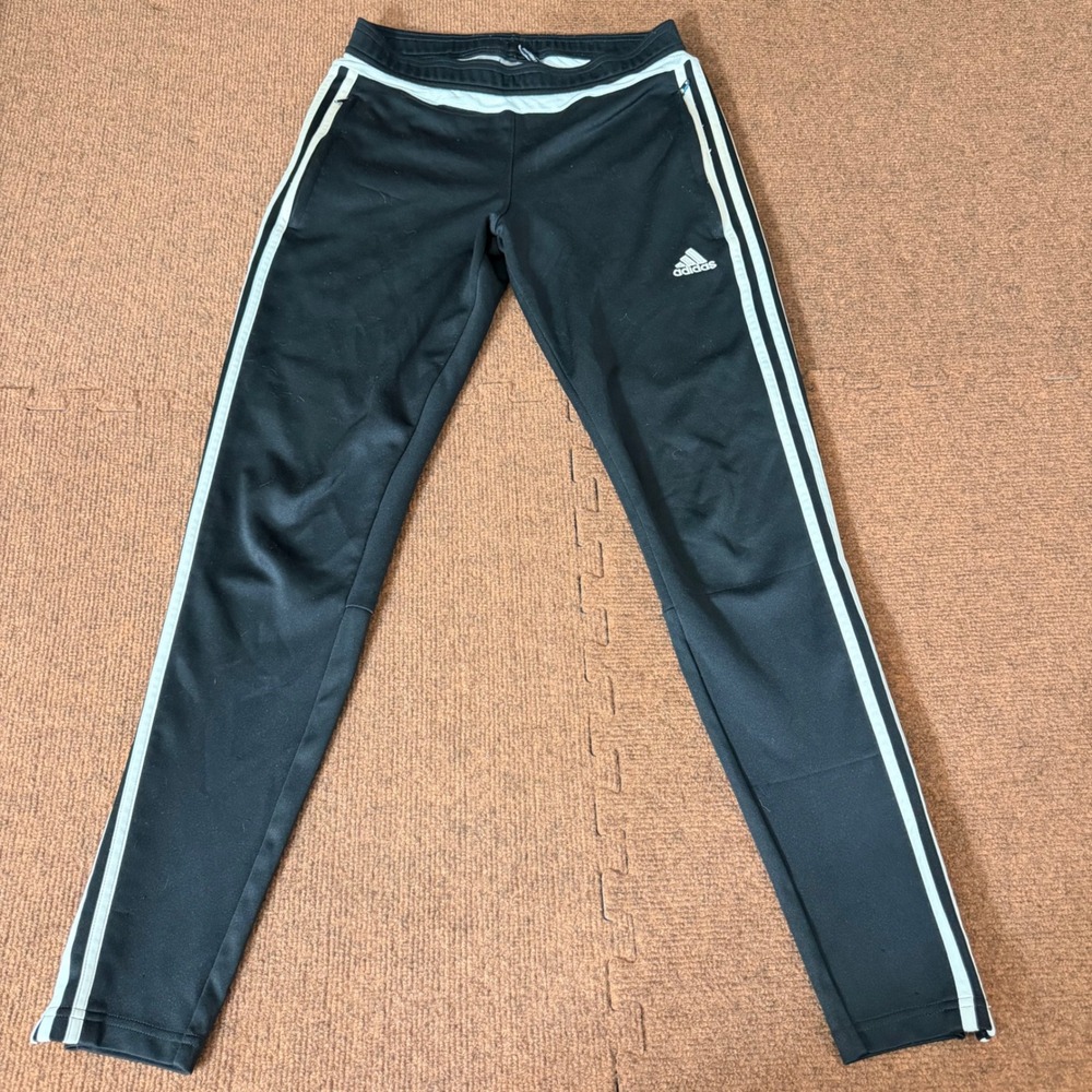 Adidas Climacool Women's S Black White 3-Stripe Training Pants Ankle Zip Joggers